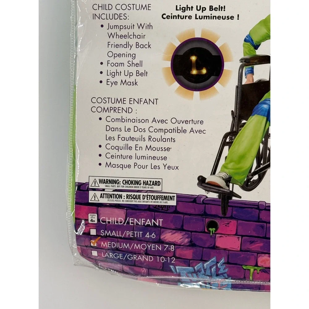TMNT Leo Wheelchair Adaptive Costume Light Up Belt Nickelodeon Medium 7-8 NEW